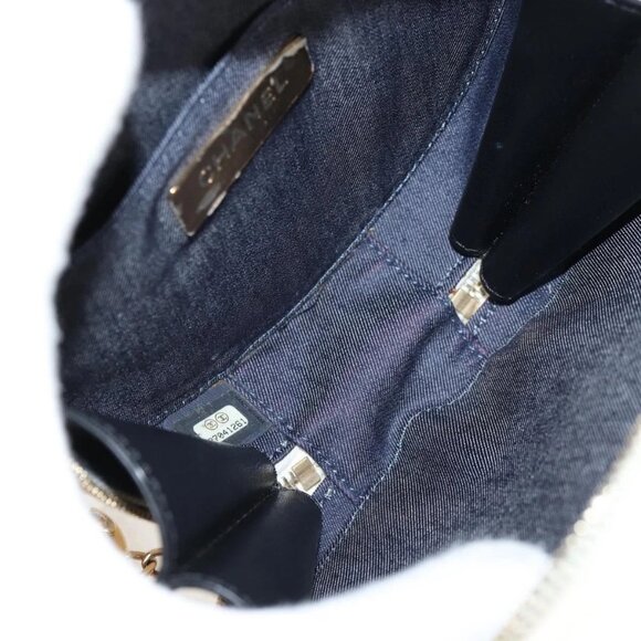 CHANEL Chain Shoulder Bag Leather 2way Black Gold CC Auth 133040M - Picture 11 of 16